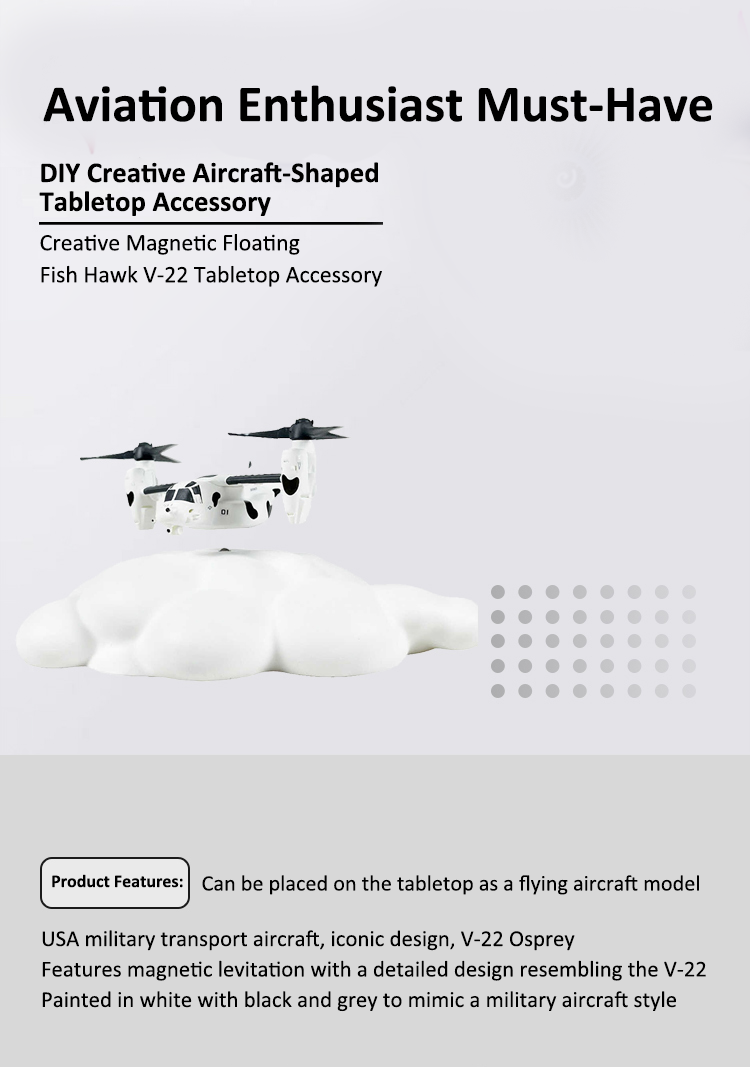 Creative Magnetic Floating Fish Hawk V-22 Tabletop Accessory