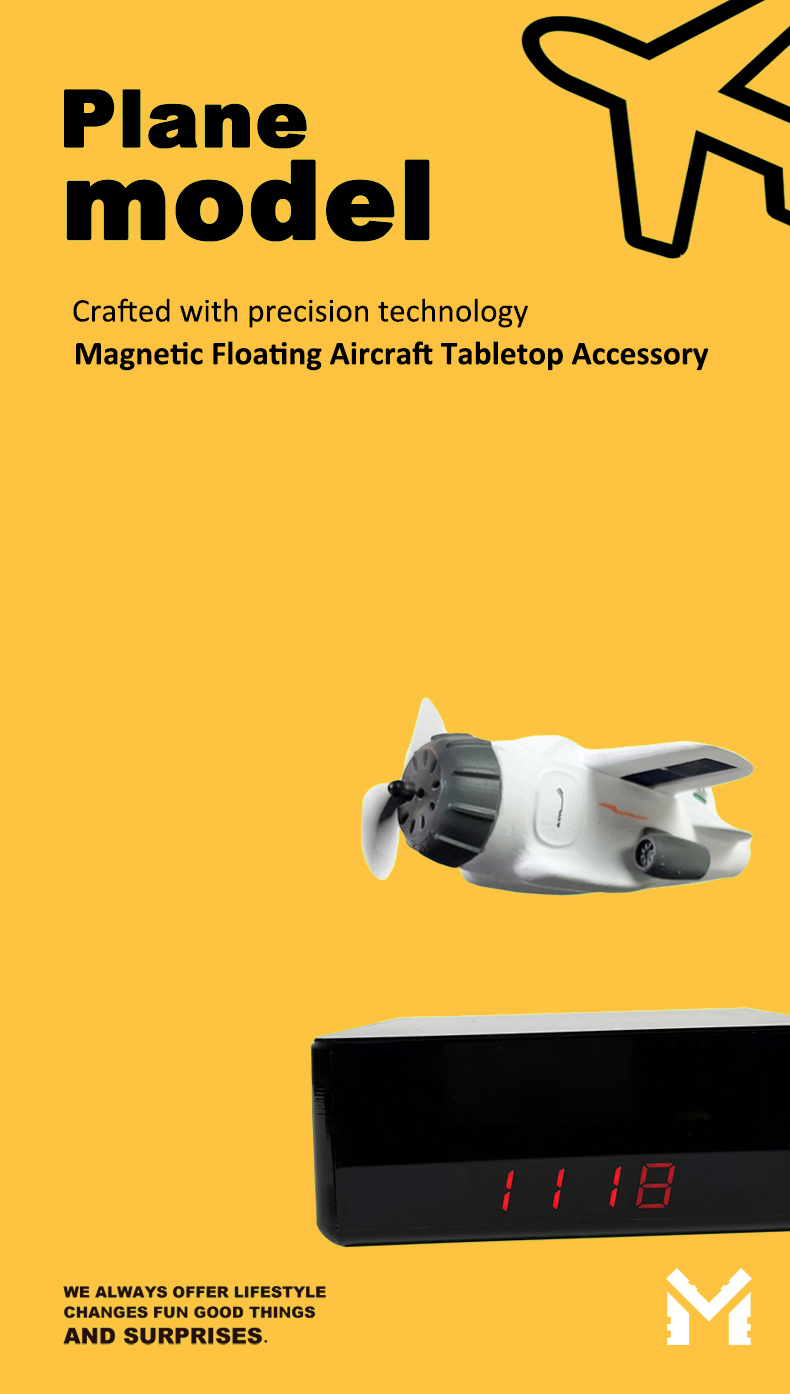 Creative Magnetic Floating Mini Aircraft - A1 Helicopter Tabletop Accessory
